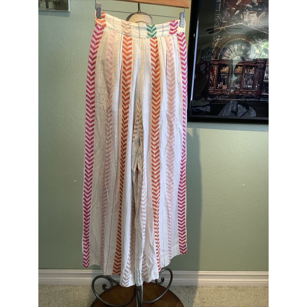 Gold & Silver Paris Ladies Pull On Palazzo Pant Size T-1 / Small